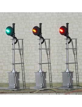 1 x HO scale model railroad tri-lights searchlight signal fine metal cabinet #05